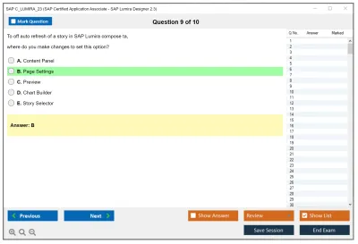 SAP C_LUMIRA_23 SAP Certified Application Associate - SAP Lumira Designer 2.3 Practice test exam simulator test engine exam Prep practice test questions answers Image 9