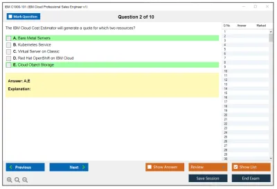 IBM C1000-101 IBM Cloud Professional Sales Engineer v1 Practice test exam simulator test engine exam Prep practice test questions answers Image 2