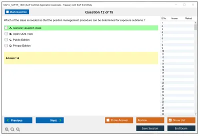 SAP C_S4FTR_1809 SAP Certified Application Associate - Treasury with SAP S/4HANA Practice test exam simulator test engine exam Prep practice test questions answers Image 12
