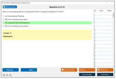 Scrum PSM-I Professional Scrum Master I Practice test exam simulator test engine exam Prep practice test questions answers Image 9