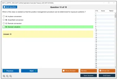 SAP C_S4FTR_1909 SAP Certified Application Associate Treasury with SAP S/4HANA Practice test exam simulator test engine exam Prep practice test questions answers Image 13