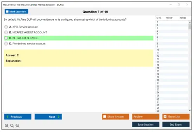 McAfee MA0-103 McAfee Certified Product Specialist - DLPE Practice test exam simulator test engine exam Prep practice test questions answers Image 7
