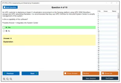 HP HPE2-CP04 Implementing and Modernizing Virtualization Practice test exam simulator test engine exam Prep practice test questions answers Image 4