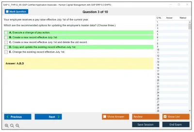 SAP C_THR12_65 SAP Certified Application Associate - Human Capital Management with SAP ERP 6.0 EHP5 Practice test exam simulator test engine exam Prep practice test questions answers Image 3