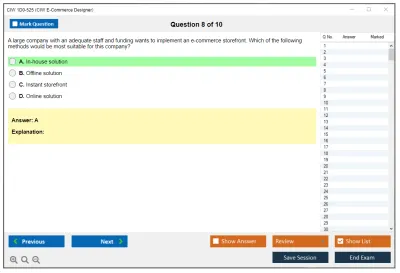 CIW 1D0-525 CIW v5 E-Commerce Designer Practice test exam simulator test engine exam Prep practice test questions answers Image 8