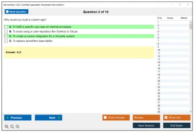 ServiceNow CAD Certified Application Developer - ServiceNow Practice test exam simulator test engine exam Prep practice test questions answers Image 2