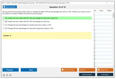 SAP C_TS4FI_1709 SAP Certified Application Associate - SAP S/4HANA for Financial Accounting Associates (1709) Practice test exam simulator test engine exam Prep practice test questions answers Image 15