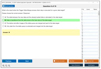 SAP E_BW4HANA_13 SAP Certified Application Specialist - SAP BW/4HANA 1.0 (Edition 2017) Practice test exam simulator test engine exam Prep practice test questions answers Image 8