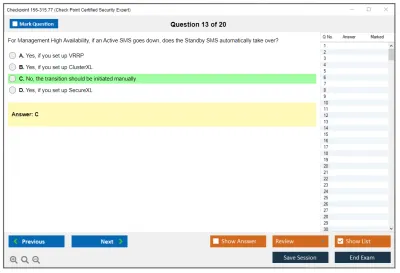 Checkpoint 156-315.77 Check Point Certified Security Expert Practice test exam simulator test engine exam Prep practice test questions answers Image 13