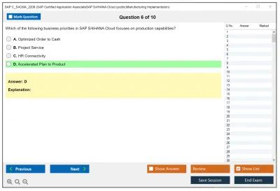 SAP C_S4CMA_2208 SAP Certified Application AssociateSAP S/4HANA Cloud (public)Manufacturing Implementation Practice test exam simulator test engine exam Prep practice test questions answers Image 6