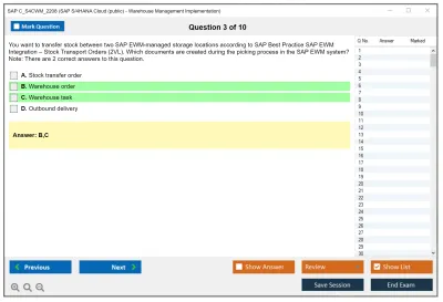 SAP C_S4CWM_2208 SAP S/4HANA Cloud (public) - Warehouse Management Implementation Practice test exam simulator test engine exam Prep practice test questions answers Image 3