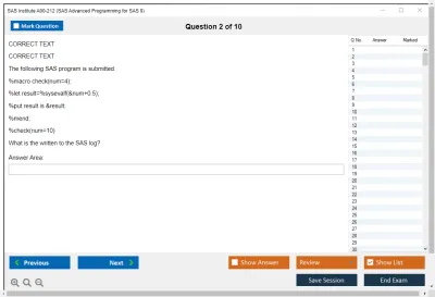 SAS Institute A00-212 SAS Advanced Programming for SAS 9 Practice test exam simulator test engine exam Prep practice test questions answers Image 2