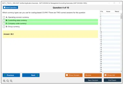 SAP C_TS4CO_1809 SAP Certified Application Associate - SAP S/4HANA for Management Accounting Associates (SAP S/4HANA 1809) Practice test exam simulator test engine exam Prep practice test questions answers Image 4