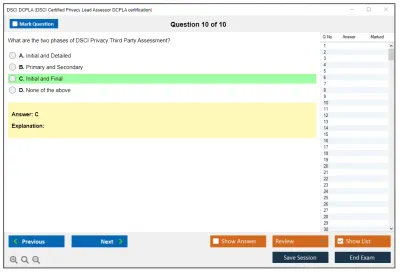 DSCI DCPLA DSCI Certified Privacy Lead Assessor Practice test exam simulator test engine exam Prep practice test questions answers Image 10