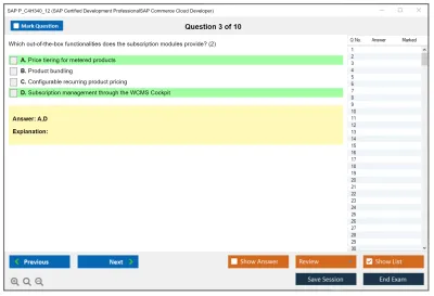 SAP P_C4H340_12 SAP Certified Development ProfessionalSAP Commerce Cloud Developer Practice test exam simulator test engine exam Prep practice test questions answers Image 3