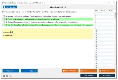 SAP C_SEN_2011 SAP Certified Application AssociateSAP Enable Now Practice test exam simulator test engine exam Prep practice test questions answers Image 3