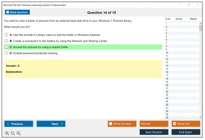 Microsoft 98-349 Windows Operating System Fundamentals Practice test exam simulator test engine exam Prep practice test questions answers Image 14