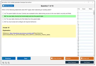 ServiceNow CAD Certified Application Developer - ServiceNow Practice test exam simulator test engine exam Prep practice test questions answers Image 7