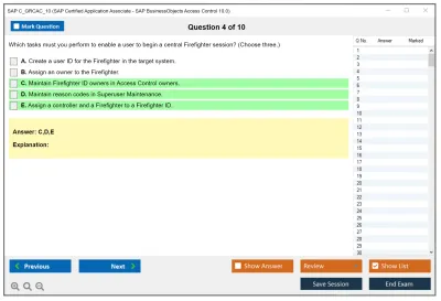 SAP C_GRCAC_10 SAP Certified Application Associate - SAP BusinessObjects Access Control 10.0 Practice test exam simulator test engine exam Prep practice test questions answers Image 4