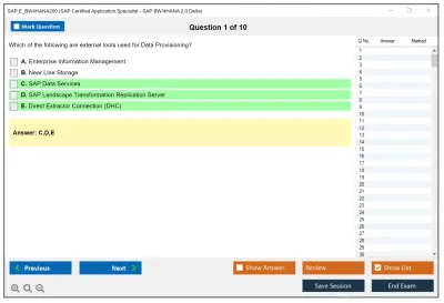 SAP E_BW4HANA200 SAP Certified Application Specialist - SAP BW/4HANA 2.0 Delta Practice test exam simulator test engine exam Prep practice test questions answers Image 1