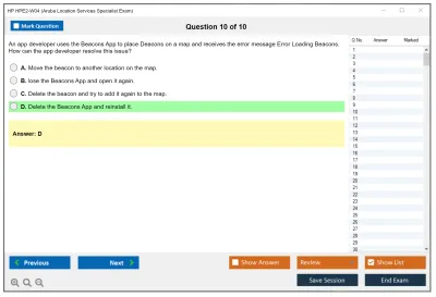 HP HPE2-W04 Aruba Location Services Specialist Exam Practice test exam simulator test engine exam Prep practice test questions answers Image 10