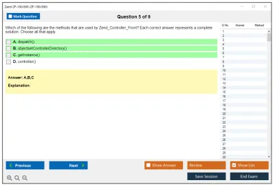 Zend ZF-100-500 Zend Framework Certification (Version 4.1) Practice test exam simulator test engine exam Prep practice test questions answers Image 5