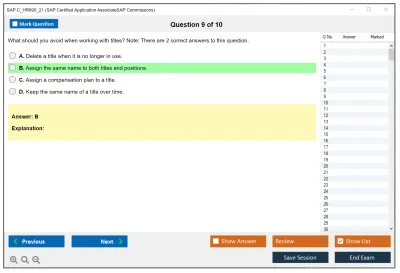 SAP C_HR890_21 SAP Certified Application AssociateSAP Commissions Practice test exam simulator test engine exam Prep practice test questions answers Image 9