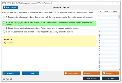 SAP C_ARP2P_2208 SAP Certified Application AssociateSAP Ariba Procurement Practice test exam simulator test engine exam Prep practice test questions answers Image 15