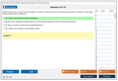 ServiceNow CIS-RCI Certified Implementation Specialist - Risk and Compliance Practice test exam simulator test engine exam Prep practice test questions answers Image 9