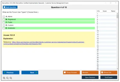 ServiceNow CIS-CSM ServiceNow Certified Implementation Specialist - Customer Service Management Exam Practice test exam simulator test engine exam Prep practice test questions answers Image 4