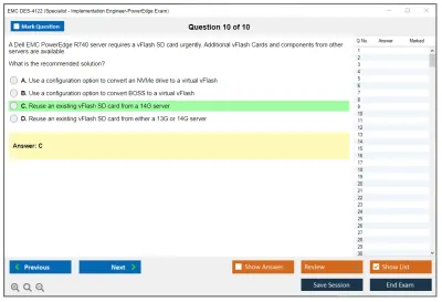 EMC DES-4122 Specialist - Implementation Engineer PowerEdge Version 2.0 Practice test exam simulator test engine exam Prep practice test questions answers Image 10