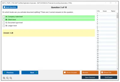 SAP C_TS4FI_1709 SAP Certified Application Associate - SAP S/4HANA for Financial Accounting Associates (1709) Practice test exam simulator test engine exam Prep practice test questions answers Image 3