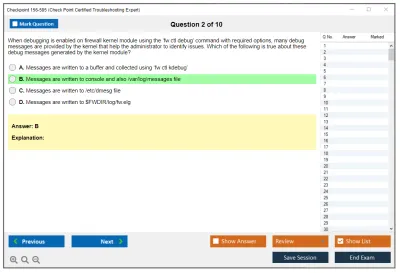 Checkpoint 156-585 Check Point Certified Troubleshooting Expert Practice test exam simulator test engine exam Prep practice test questions answers Image 2
