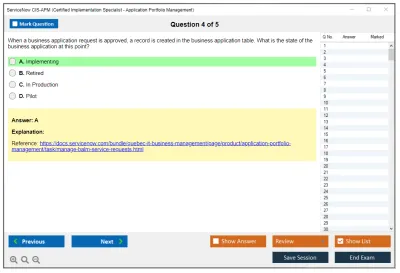 ServiceNow CIS-APM Certified Implementation Specialist - Application Portfolio Management (APM) Practice test exam simulator test engine exam Prep practice test questions answers Image 4