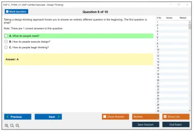 SAP C_THINK_01 SAP Certified Associate - Design Thinking Practice test exam simulator test engine exam Prep practice test questions answers Image 6