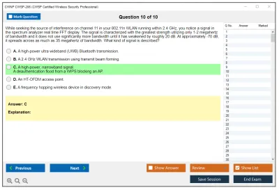 CWNP CWSP-206 CWSP Certified Wireless Security Professional Practice test exam simulator test engine exam Prep practice test questions answers Image 10
