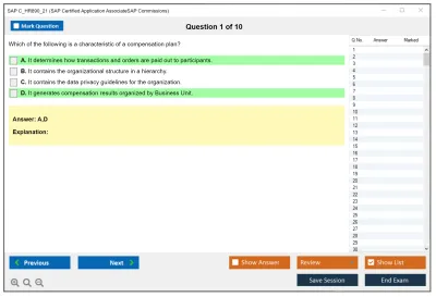 SAP C_HR890_21 SAP Certified Application AssociateSAP Commissions Practice test exam simulator test engine exam Prep practice test questions answers Image 1