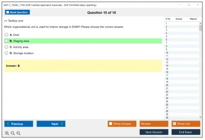 SAP C_TS460_1709 SAP Certified Application Associate - SAP S/4HANA Sales Upskilling Practice test exam simulator test engine exam Prep practice test questions answers Image 10