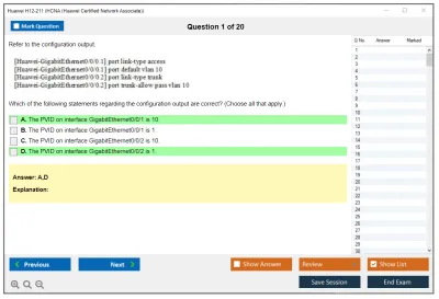 Huawei H12-211 HCNA (Huawei Certified Network Associate) Practice test exam simulator test engine exam Prep practice test questions answers Image 1