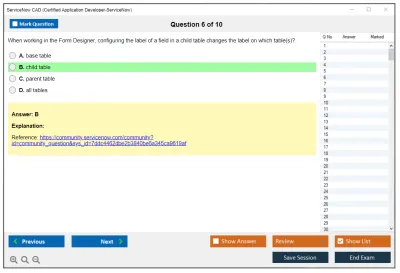 ServiceNow CAD Certified Application Developer - ServiceNow Practice test exam simulator test engine exam Prep practice test questions answers Image 6