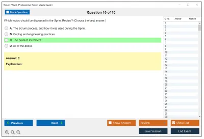 Scrum PSM-I Professional Scrum Master I Practice test exam simulator test engine exam Prep practice test questions answers Image 10