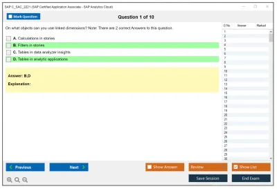 SAP C_SAC_2221 SAP Certified Application Associate - SAP Analytics Cloud Practice test exam simulator test engine exam Prep practice test questions answers Image 1