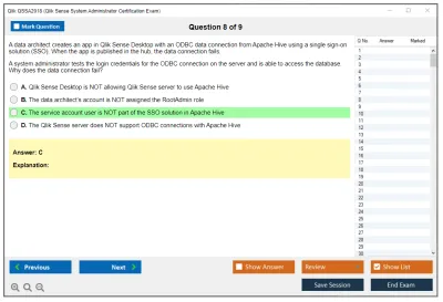 Qlik QSSA2018 Qlik Sense System Administrator Certification Exam - June 2018 Release Practice test exam simulator test engine exam Prep practice test questions answers Image 8