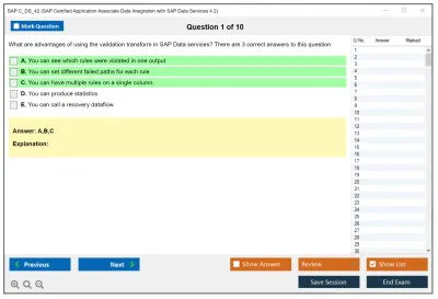 SAP C_DS_42 SAP Certified Application Associate Data Integration with SAP Data Services 4.2 Practice test exam simulator test engine exam Prep practice test questions answers Image 1