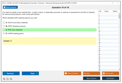 SAP C_TSCM42_66 SAP Certified Application Associate - Production - Planning &amp; Manufacturing with SAP ERP 6.0 EHP6 Practice test exam simulator test engine exam Prep practice test questions answers Image 10