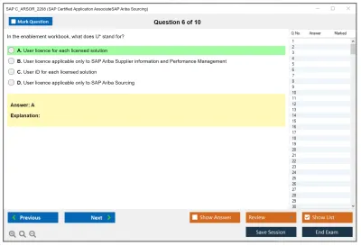 SAP C_ARSOR_2208 SAP Certified Application AssociateSAP Ariba Sourcing Practice test exam simulator test engine exam Prep practice test questions answers Image 6