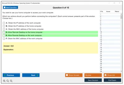 Microsoft 98-349 Windows Operating System Fundamentals Practice test exam simulator test engine exam Prep practice test questions answers Image 8