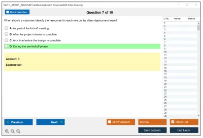 SAP C_ARSOR_2208 SAP Certified Application AssociateSAP Ariba Sourcing Practice test exam simulator test engine exam Prep practice test questions answers Image 7