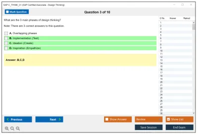 SAP C_THINK_01 SAP Certified Associate - Design Thinking Practice test exam simulator test engine exam Prep practice test questions answers Image 3