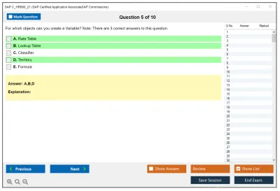 SAP C_HR890_21 SAP Certified Application AssociateSAP Commissions Practice test exam simulator test engine exam Prep practice test questions answers Image 5